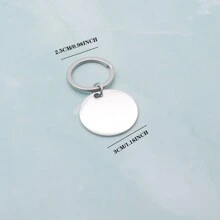 1 件不锈钢钥匙扣，送给孙女祖父母的完美礼物，适用于包和车钥匙、雕刻、生日礼物、毕业和学校礼物、洗礼礼物、简单和个性化的礼物 - 銀色 - 查看 2