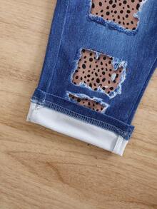 2 piezas Conjunto de ropa para niñas, blusa de manga larga con estampado de retrato de niña linda y pantalones casuales con aspecto de mezclilla, adecuado para uso diario, juego al aire libre y regalos festivos, otoño/invierno