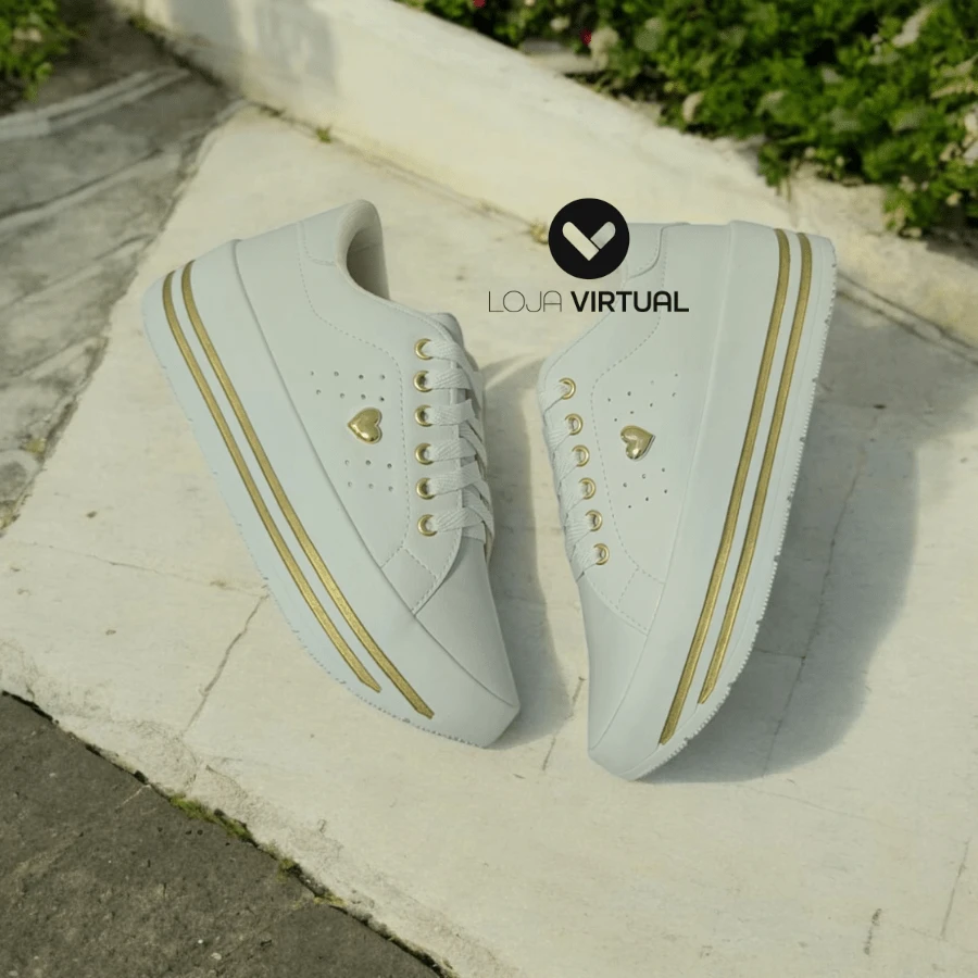 Women Wedge Sneakers - 白色 - 查看 1