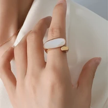 1pc Women Asymmetrical Geometric Ring - Multicolor - View 3