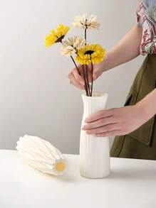 1 pieza Jarrón decorativo para interior y exterior, jarrón de flores de unicolor de plástico, macetero adecuado para flores frescas o secas, arreglo floral creativo para flores artificiales, irrompible, adecuado para jardín exterior, decoración del hogar, arreglo floral de tulipanes, flexible, excelente para jardín, sala de estar, cocina y balcón, bodas, fiestas, días festivos, regalo del Día de la Madre, decoración del hogar, jarrón, decoración central, decoración de mesa, decoración de ramas, regalo navideño