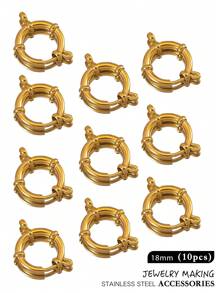 Verstelbare roestvrijstalen karabijnhaken, 10-18 mm ronde veersluiting, veelzijdige hangerconnectoren voor doe-het-zelf kettingen, armbanden, enkelbandjes, ook draagbaar als modieuze sieradenonderdelen, verguld, waterbestendig
