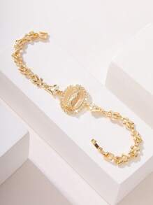 1 Peça Pulseira da Virgem Maria com Glitter, Incrustação de Cobre, Colorida e Vazada, Simples e Elegante, Adequada como Presente para Amantes, Amigos e para Uso Diário ou Festivo, Oração - Ouro amarelo - Visão 13