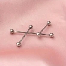 10 件不锈钢简约舌钉、杠铃耳环、球形穿孔首饰，适合男女日常佩戴