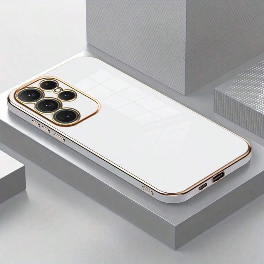 Phone Case, New Luxury, High-End, Sturdy, Durable, Shock Resistant, Heavy-Duty TPU Soft Protection Back Cover, Shock Resistant For Phone Case, New Luxury, High-End, Sturdy, Durable, Shock Resistant, Heavy-Duty TPU Soft Protection Back Cover, - White - View 1