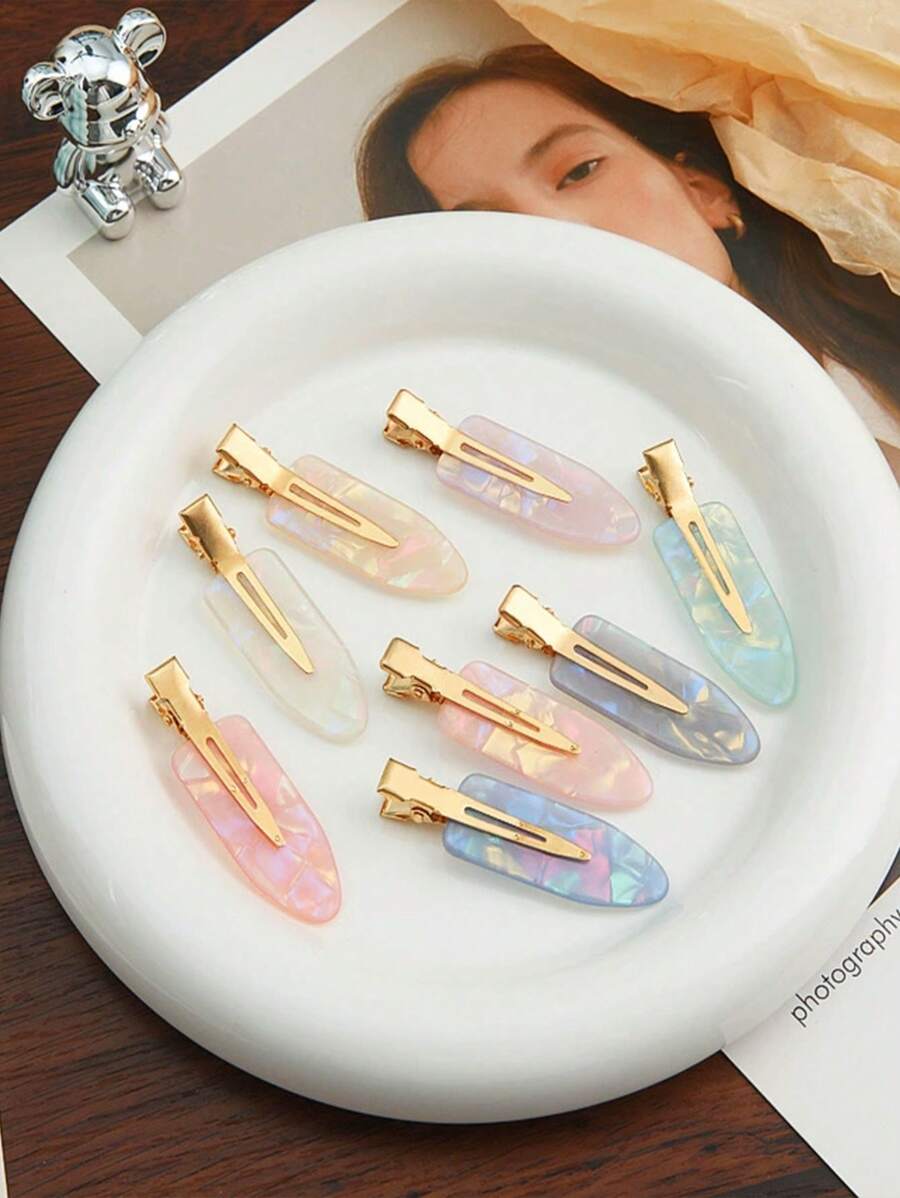 4 件装无缝发夹、侧发夹、刘海夹、发饰鳄鱼发夹 - 彩色 - 查看 1