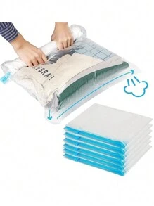 1/5pcs Extra Large Vacuum Storage Bag Set 40x60cm-100x120cm - Save Space, Air-Tight Compression, Dust And Moisture-Proof, Suitable For Clothes And Bedding,Suitable For Dormitories, Wardrobes And Moving(Hand Pump Styles Are Randomly Shipped) - Multicolor - View 6