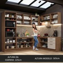 Complete Modular Corner Kitchen Madesa 479cm Agata 01 - Brown and Cream - View 5