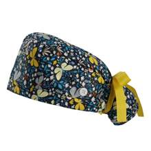 Working Caps With Button And Sweatband Adjustable Working Hats Elastic Scrub Hats Nurse Scrub Cap Nurse Hats
