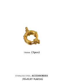 Verstelbare roestvrijstalen karabijnhaken, 10-18 mm ronde veersluiting, veelzijdige hangerconnectoren voor doe-het-zelf kettingen, armbanden, enkelbandjes, ook draagbaar als modieuze sieradenonderdelen, verguld, waterbestendig