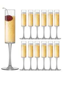 Copa de champán alta de 5.5 onzas, copa de champán clásica y elegante para brindar [se puede usar una y otra vez]