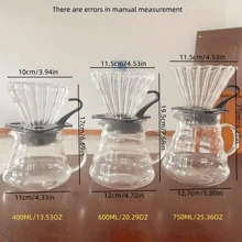 Cafetera de goteo de vidrio premium 02 con asa - Portátil, filtro cónico reutilizable para un sabor talla grande rico, apta para café, capuchino, latte en casa, oficina y viajes de vuelta a la escuela