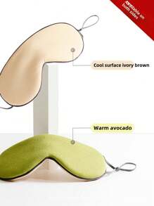 mingxuan 1 pezzo Maschera per gli occhi reversibile, maschera per gli occhi a doppia faccia calda/fredda, maschera per gli occhi multifunzionale, maschera per gli occhi con compressione fredda in chiffon di raso, maschera per gli occhi con compressione calda in velluto, maschera per gli occhi reversibile a doppia faccia multifunzionale, varie opzioni di colore, maschera per gli occhi di alta qualità che blocca la luce, caratteristiche: traspirante, morbida, seta fredda