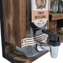 Pingometer Holder 2 Square Bottles Cachaça Barbecue Drink - Cây thông - Xem 4
