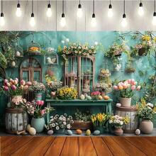 Kleurrijke lente- en paastuin bloemenachtergrond - ideaal voor tienerfeestjes, verjaardags- en feestdecoraties, fotografieachtergronden, eierdecoraties, tienercadeaus