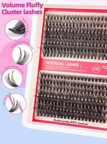 280PCS Dramatic D-Curl 8-16MM30D/40D/60D/80D/100D Mix DIY Lash Extension Kit Set DIY Bottom Lashes Eyelashes Book Big Volume Soft Individual Cluster Lashes Create A Fluffy Natural Wispy Y2k Butterfly Elements Pink Base Card Look At Home Long Lasting