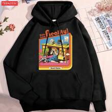 Hide From Reality Board Game Hoody Men Women New Loose Hoodies Autumn Oversized Streetwear Fashion Soft Fleece Couple Clothes - 黑色 - 查看 1