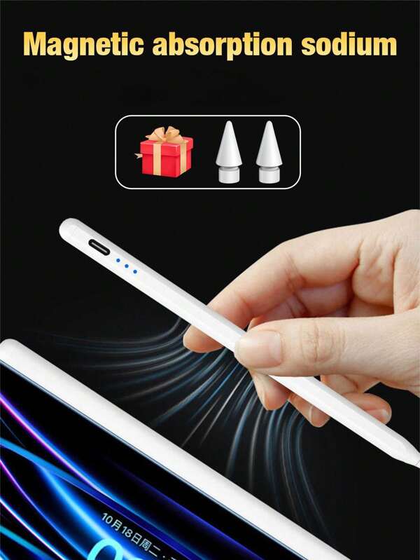 1 st. Stylus van aluminiumlegering met 2 penpunten, compatibel met Apple iPad, compatibel met iPad Pro Air Mini, tweede generatie stylus compatibel met iPad 2018-2022