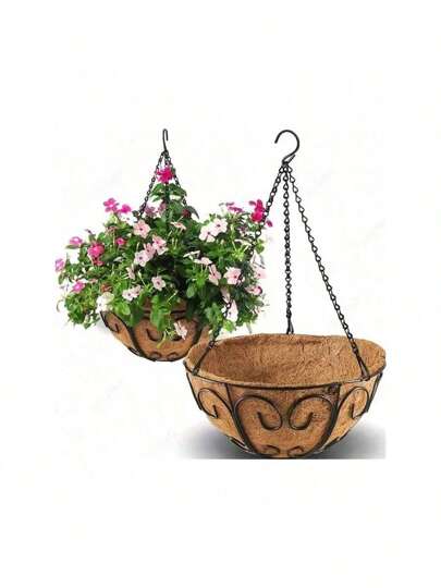 Vaso suporte redondo pendente fibra de coco para samambaia , orquídeas , plantas naturais e artificiais