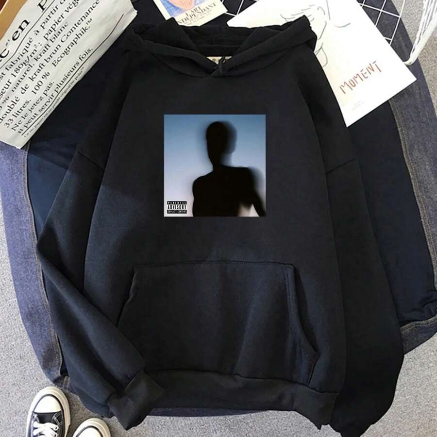 Case Study Daniel Caesar Hoodies Casual Hooded Pullovers Long Sleeve Sweatshirts Graphic Hoodie Winter Classic Simple - 黑色 - 查看 1