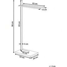 Elegant Free-Standing Steel Towel Rack With 2 Arms In Black Selva - - - View 3