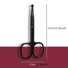 Silver Mirror Black Light Round Head Safety Nose Hair Scissors Neutral Stainless Steel Scissors