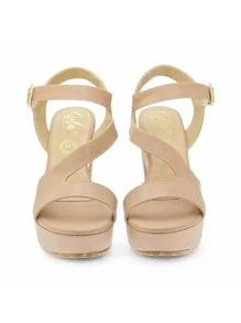 Platforms Sandals Sneakers High Heels Fashion Lady Premium - 米色 - 查看 3