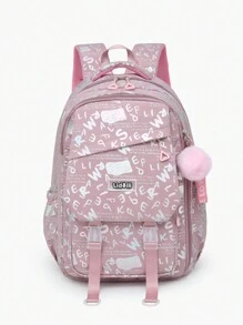 Mochila escolar genérica para meninas feminina infantil de grande capacidade impermeável resistente reforçada Impermeável Juvenil Bolsa Grande Abertura 180°