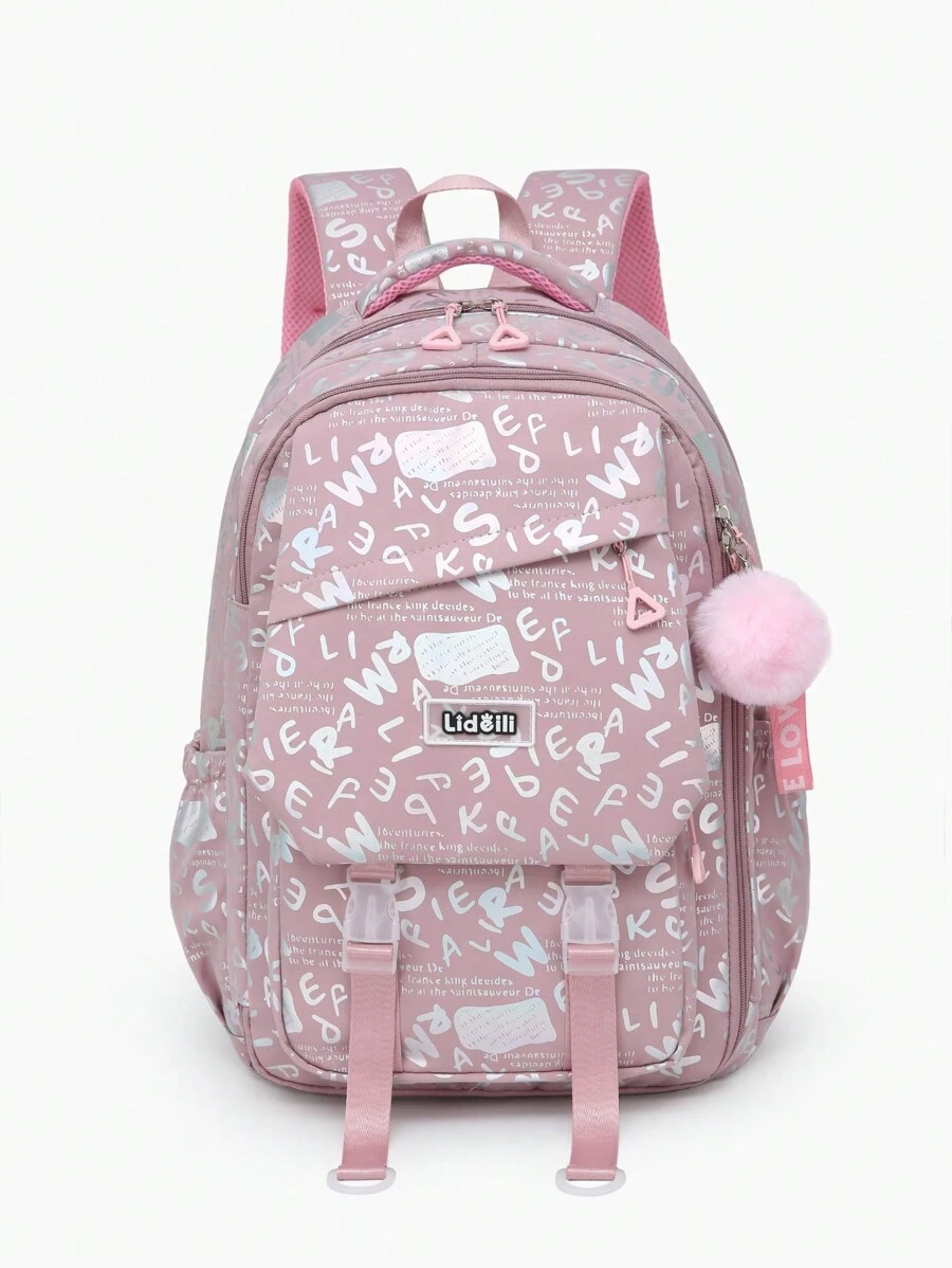 Mochila escolar genérica para meninas feminina infantil de grande capacidade impermeável resistente reforçada Impermeável Juvenil Bolsa Grande Abertura 180°
