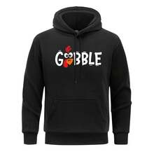 Gabble Hoodies Man Cartoon Rooster Hooded Fleece Fur-Liner Men Hoodie Casual Spring Autumn Clothing - Black - View 1