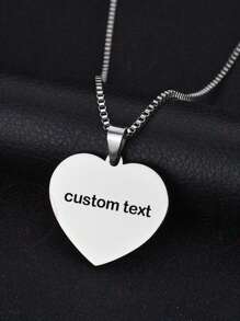 Colar com Pingente em Forma de Coração de Aço Inoxidável com Gravação de Texto Personalizado. Joia de Amor, Presente da Mãe para Homens, Mulheres e Casais, Dourado, Elegante, Colorido, Vintage, Simples, Unissex, Casual, Fofo, Personalizado, Único, Presente Ideal para Ele, Presente Ideal para Ela, Ela, Namorado, Namorada, Pai, Mãe, Família, Amigos, para Aniversários, para Formatura, para Baile de Formatura, para Festa, Joia