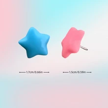 20pcs Fashionable Star Shaped Thumbtacks, Practical Office Supplies Suitable For Classroom, Blackboard, Office And Home Memo Board, Home Decor, Cute Creative Resin & Cork Board Decoration Push Pins, Fix Photos, Paintings, Gifts For Teachers, Coworkers, Students, Friends, Party Favors