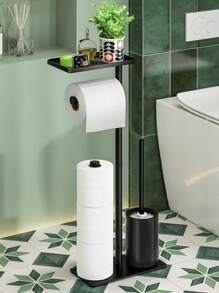 1 pieza Soporte para toallas de papel, soporte de papel de lavado independiente, soporte de papel de lavado estilo granja, estantería y soporte organizador vertical de rollo de papel industrial con tubo, soporte de papel de lavado para el baño con reserva de papel de lavado