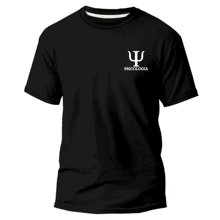 MEN'S PSYCHOLOGY COLLEGE T-SHIRT SHORT SLEEVE 100% COTTON - 黑色 - 查看 1