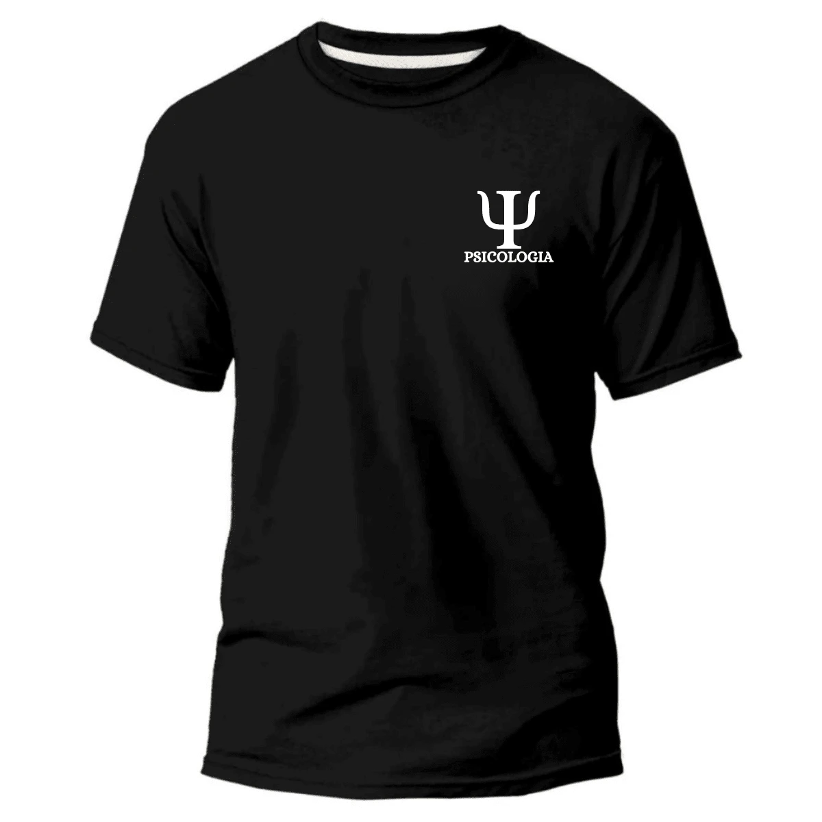 MEN'S PSYCHOLOGY COLLEGE T-SHIRT SHORT SLEEVE 100% COTTON - 黑色 - 查看 1