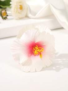 مشبك شعر بزهرة واحدة للنساء، مشابك شعر على شكل زهرة الخبيزة للعطلات، مشابك شعر كبيرة جميلة لشعر سميك ورفيع، إكسسوارات شعر بزهرة البلوميريا، مشبك شعر أنيق - متعدد الألوان - مشاهدة 13