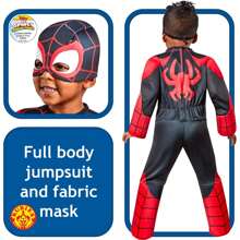 KIWI Miles Morales Saf Preschool Costume - Officially Licensed  Character Costume - Authentic Design Superhero Costume - Miles Morales Saf Preschool Costume - Perfect For Parties And Carnival - Easy To Put On And Take Off Comfortable And Light Fabric - Multicolor - View 2