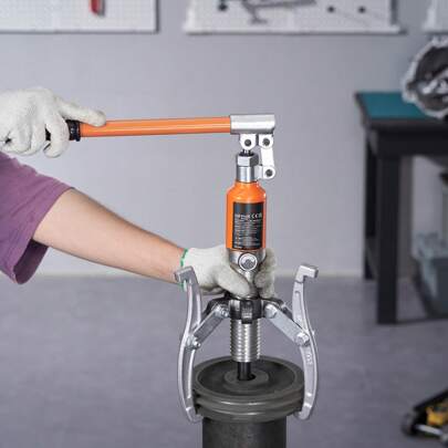 Hydraulic Gear Puller 5&15 Ton Max Capacity Wheel Bearing Pulling Separator 2 Or 3 Jaws Puller Vertically And Horizontally 8"&12" Jaw Hydraulic Puller With Case For Pulling Hubs