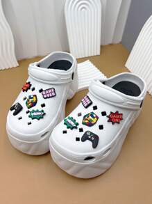 Women's EVA Anti-Slip Soft Thick-Soled Sandals With Cartoon Accessories, Suitable For Vacation, Casual Gatherings And All Indoor/Outdoor Occasions, Providing A Fashionable And Comfortable Wearing Experience - White - View 2