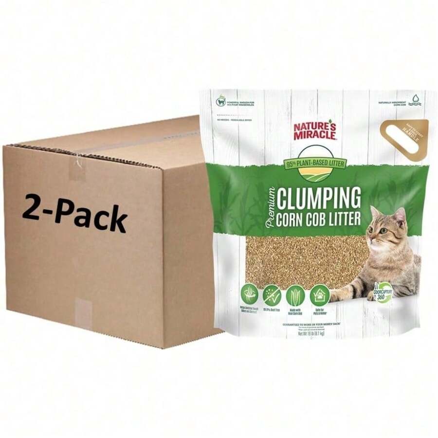 Premium Clumping Corn Cob Litter, Tough Odor Bio-Enzymatic Formula ...