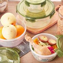 Set da 4 pezzi di contenitori per alimenti sigillati e freschi - alta capacità, in plastica, impilabili, organizer per cucina salvaspazio per frutta, verdura, carne, uova e ravioli, con misure separate da piccolo, medio, grande e extra-large per fornire più opzioni