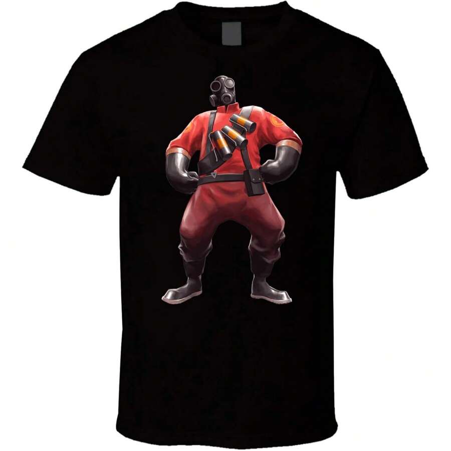 Scout Team Fortress 2 TF2 T-Shirt Video Game Shirts Tshirt Tee Black Team Fortress Shirt - Black - View 1