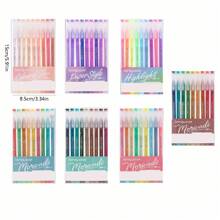 Bút Morandi nhiều màu 9 màu, Văn phòng phẩm thiết yếu cho học sinh, Bút trung tính mờ và trong suốt tối giản, Bút màu nước nhiều màu 0,5mm, Bút ký màu, Thích hợp cho văn phòng, học sinh, người lập kế hoạch, Ghi chú và Nhắc nhở đánh dấu - Màu tím Monet 9 màu - Xem 2