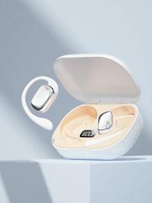 GENAI 开放式耳机，无线运动耳机，带数字显示充电盒，带耳钩的真耳塞，适合跑步、散步、锻炼