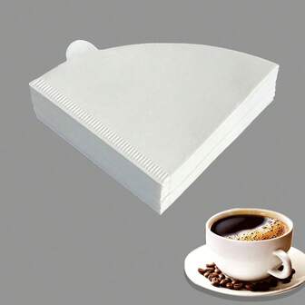 50张/100张白色木浆咖啡滤纸，一次性咖啡和茶滤纸，适用于咖啡壶和滴滤咖啡机