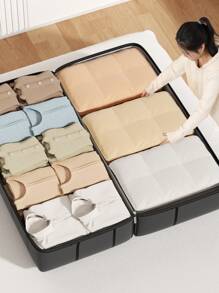 1pc Large Moving Bags With Zippers & Carrying Handles, Heavy-Duty Non-Woven Storage Container, Space Saving Moving Storage And Organization For Bedroom, Home, Closet, Wardrobe, Travel Accessories,Spacious & Portable Heavy-Duty Storage Bag With Zipper And Handles - Ideal For Home, Travel & Closet Organization Bag For School School Accessories School Stuff