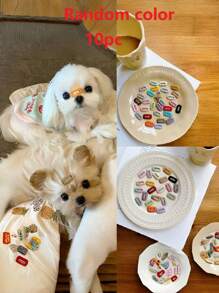 宠物发夹宠物头饰约克夏犬和骑士查理王小猎犬鼻夹设计中小型犬和猫发饰时尚漂亮最漂亮的孩子 - 彩色 - 查看 8