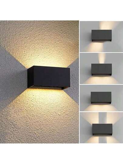CANMEIJIA Rectangular Wand Lamp Fixture, Home 3D Light, Indoor/Outdoor, Aluminum/Plastic, Waterproof IP65 Outdoor/IP33 Indoor, Balcony/Stairs/Street/Indoor/Garden/Living Room/Bathroom/Kitchen/Bedroom/Corridor/Hallway, Select Material Based On Needs