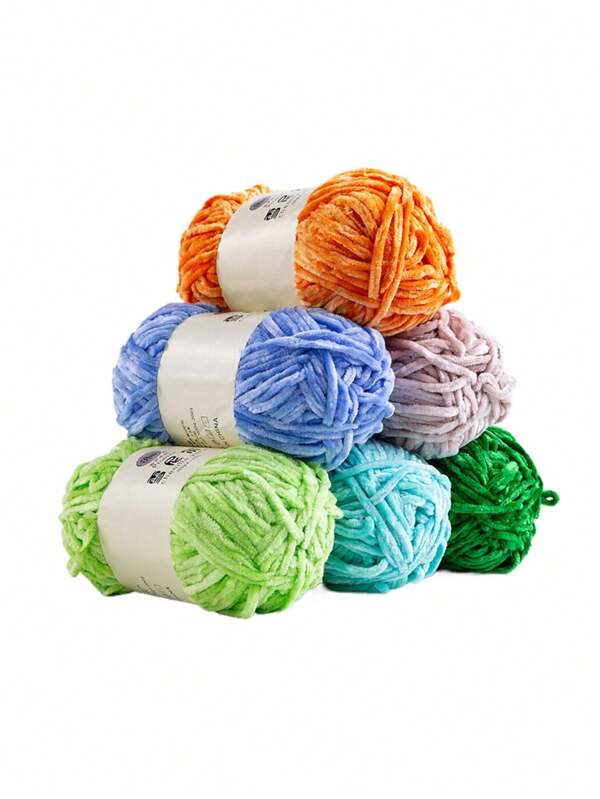100g Snowy Chenille Fio de artesanato macio e quente para tricô artesanal, chapéus, bolsas, presentes