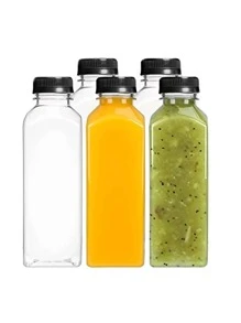 5pcs Plastic Juice Bottles With Caps, 8oz 12oz(250ml,350ml),Juice Containers With Lids For Fridge, Reusable Juicing Bottles, Smoothie Bottle, Empty Plastic Juice Bottles, Drink Containers With Lids, Empty Milk Bottles Plastic Smoothie Drink Bottles